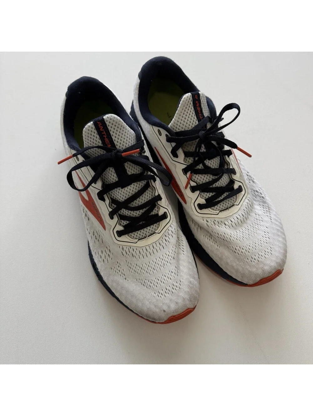 Brooks Anthem 4 Mens Size 12 D Running Shoes White Navy Orange